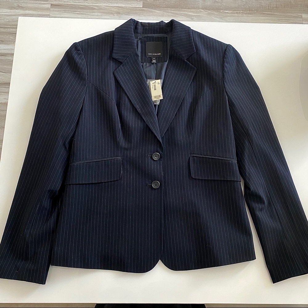 Women’s New Navy Pinstriped Blazer